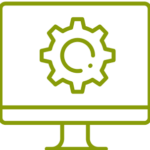 Computer with gear icon